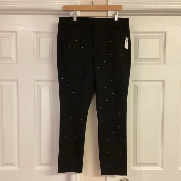 Old Navy Black Rhinestone High Rise Pixie Skinny Pants - Picture 6 of 11